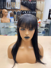 Human hair wig  with fringe 16'' and 20''  ( No Lace, No Glue Needed)