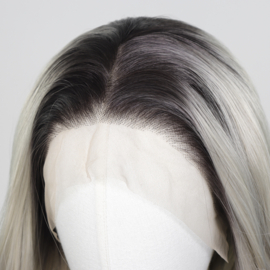 Luxe Synthetische Lace Front Pruik - Khloe Waves (donkere uitgroei met ijzig blond)