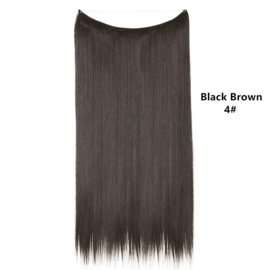 Premium Fiber Synthetic Clip in Single / Wire Extensions - Straight - 55cm- (#4) Black Bown M02