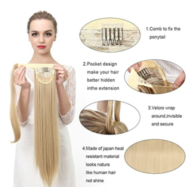 Wrap Around Ponytail - Premium Synthetic Fiber 22" Straight (#24 Medium Blonde)