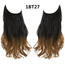 Premium Fiber Synthetic Clip in Single / Wire Extensions - BodyWave - 45cm- (#1BT27) Jett Black Ombre Middle Brown M01