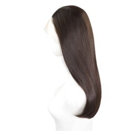 Luxe Synthetische Lace Front Pruik - Angelina Straight （Diep donkerbruin）