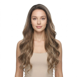 Luxe Synthetische Lace Front Pruik - Kim (Donkerblonde Balayage)