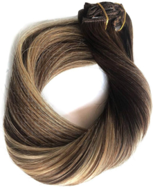 Clip in Extensions - Luxury - (Steil) - 45cm-  #BE522 (Bronde Balayage Caramel)