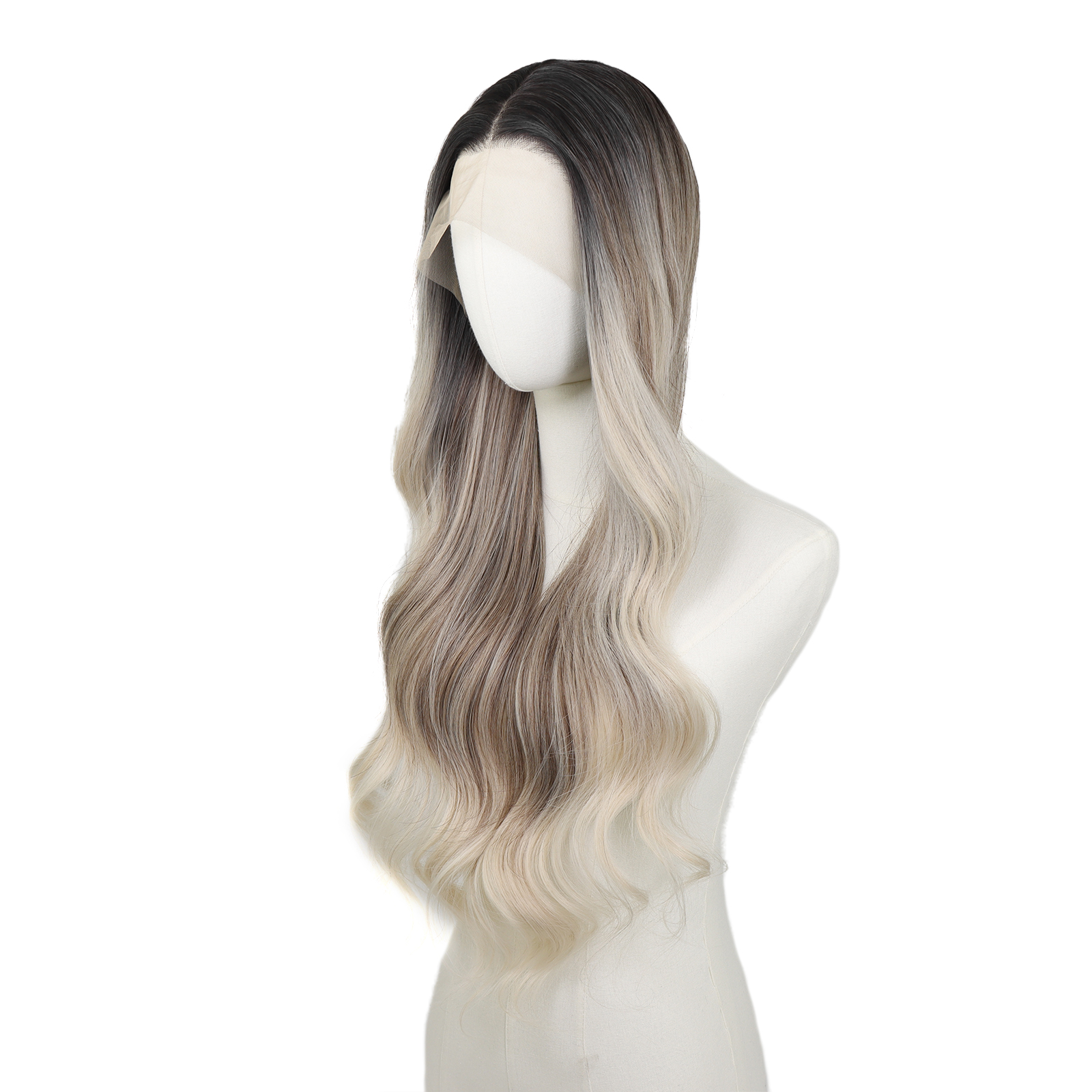 Luxe Synthetische Lace Front Pruik - Scarlett (Donkerbruin naar lichtblonde Ombre Balayage)