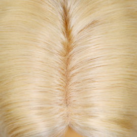 Mono Haar Topper-7.5 cm * 12.5 cm 100% Human Hair #613 Light Blonde