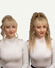 Sale -Ponytail 100% Human Hair - Curly - 18''/45cm - #22  Warm Blonde