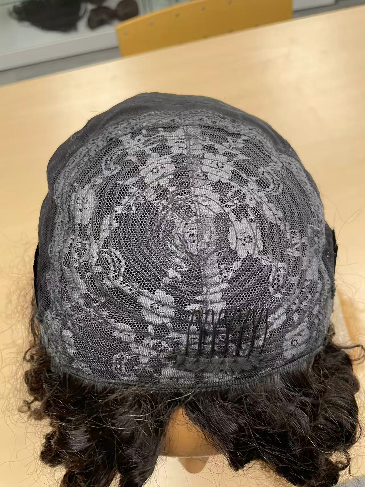 Sale - Machine made Wig-No lace- 100% Human Hair - 22inch Kinky curl 6 color T1b/27