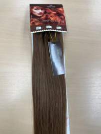 Human Hair Clip in Extensions (Steil) kleur #F6 Chestnut Brown
