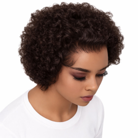 Pixie Bob -Human Hair Front Lace Wig - Short Curly Bob