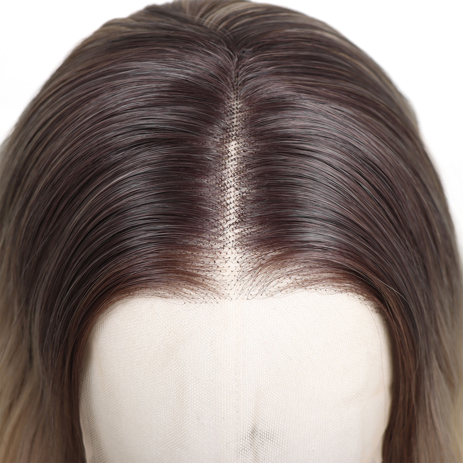 Luxe Synthetische Lace Front Pruik - Kylie （Donkerbruin naar lichtblond ombre）