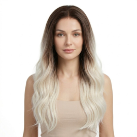 Luxe Synthetische Lace Front Pruik - Hailey (Bruin naar lichtblond ombre)