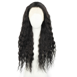 Luxe Synthetische Lace Front Pruik - Camila Waves （donker zwart）