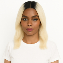 Sale - Full Lace Wig - 100% Human Hair - wave #1b/ 613''(12inch/30cm)