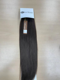 Human Hair Clip in Extensions (Steil) 45cm  (Extra Volume), kleur #2 Deep Dark Brown