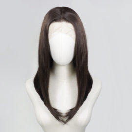 Luxe Synthetische Lace Front Pruik - Megan Straight （donkerbruin）