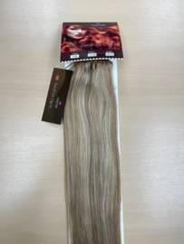 Human Hair Clip in Extensions (Steil) kleur #10/60 Dark Strawberry Brown/ White Blonde