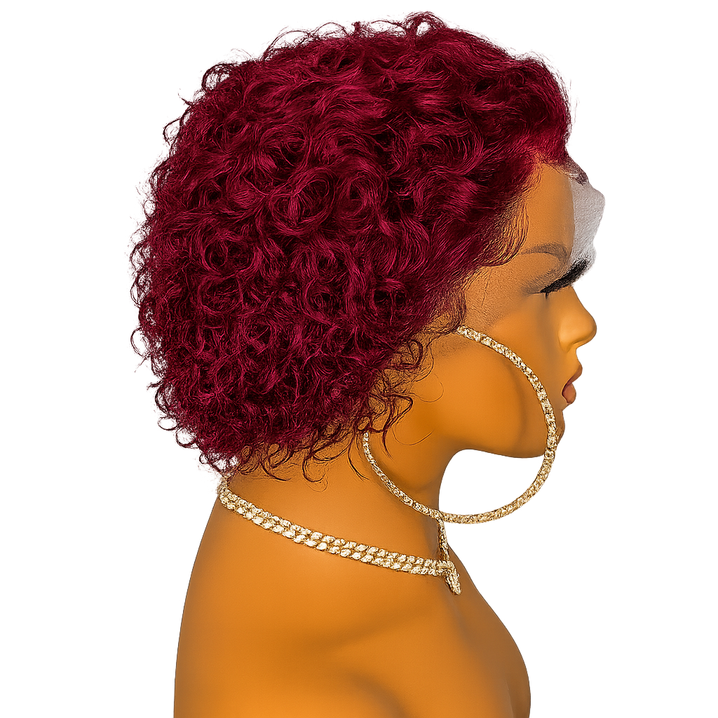 Pixie Bob - Indian (Shri) Human Hair Front Lace Wig - Curly
