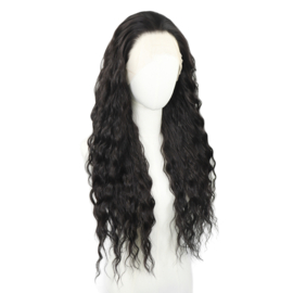 Luxe Synthetische Lace Front Pruik - Camila Waves （donker zwart）