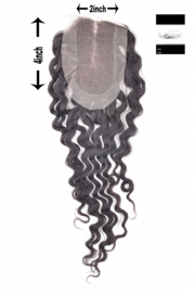 100% Virgin Hair Closure (Steil) 2x4'' Deep Wave