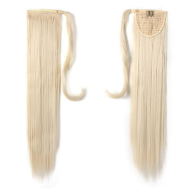 Wrap Around Ponytail - Premium Synthetic Fiber 22" Straight (#60) White Blond