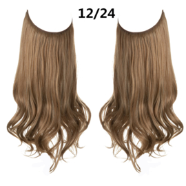 Premium Fiber Synthetic Clip in  Single / Wire Extensions- BodyWave - 45cm- (#12/24) Light Toffee Brown M01