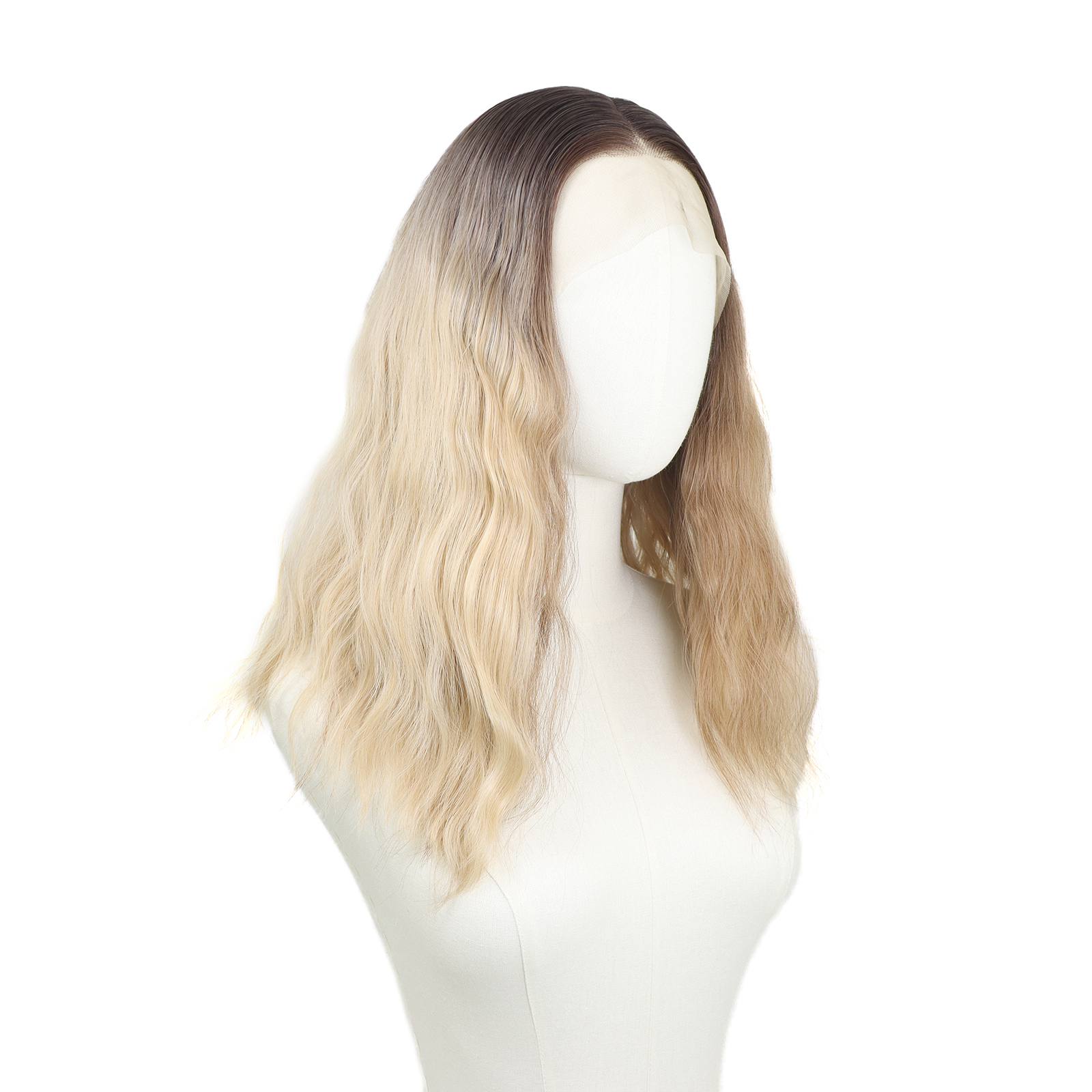Luxe Synthetische Lace Front Pruik - Kylie （Donkerbruin naar lichtblond ombre）