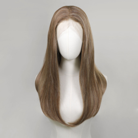Luxe Synthetische Lace Front Pruik - Jennifer Sleek （Donkerblonde met highlights）