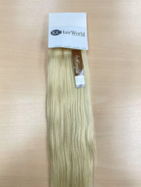 Human Hair Clip in Extensions (Steil) 45cm (Extra Volume), kleur #613 Light Blonde