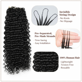 Sale-100% human hair feather crochet braids 18'' Deep wave