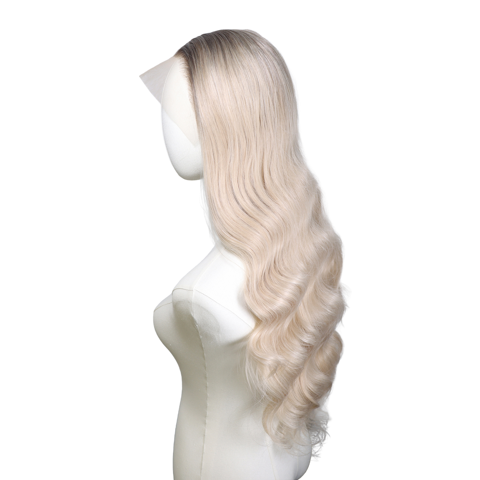 Luxe Synthetische Lace Front Pruik - Miley (Donkerbruin naar Platina ombre)