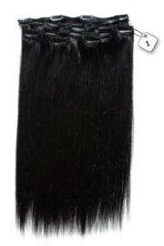 Clip in Extensions (Steil) 45cm  (Extra Volume), kleur #1