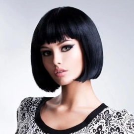 Pruiken Dames - Echt Haar/ Indian Human Hair / Nicki bob Short wig 8 INCH Steil