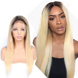Sale - Front Lace Wig 13*4 - 100% Human Hair - #1b/613 -  18''(45cm) and 22''(55cm)
