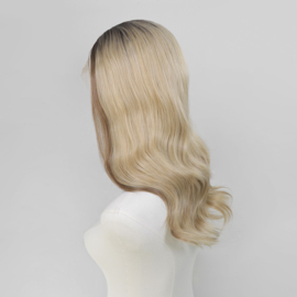 Luxe Synthetische Lace Front Pruik - Rose Waves (Donkerbruin met blonde balayage)