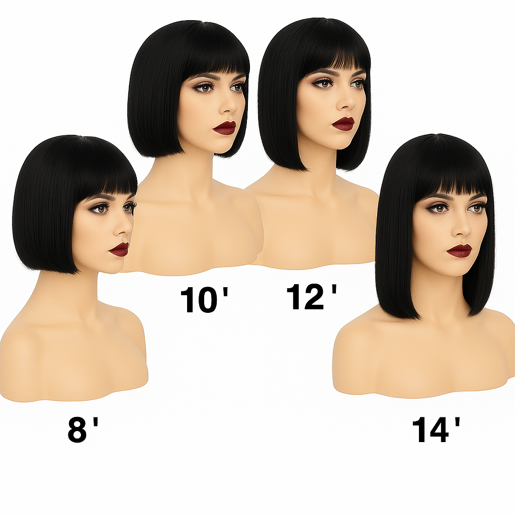Pruiken Dames - Echt Haar/ Indian Human Hair / Nicki bob Short wig 8 INCH-14 INCH