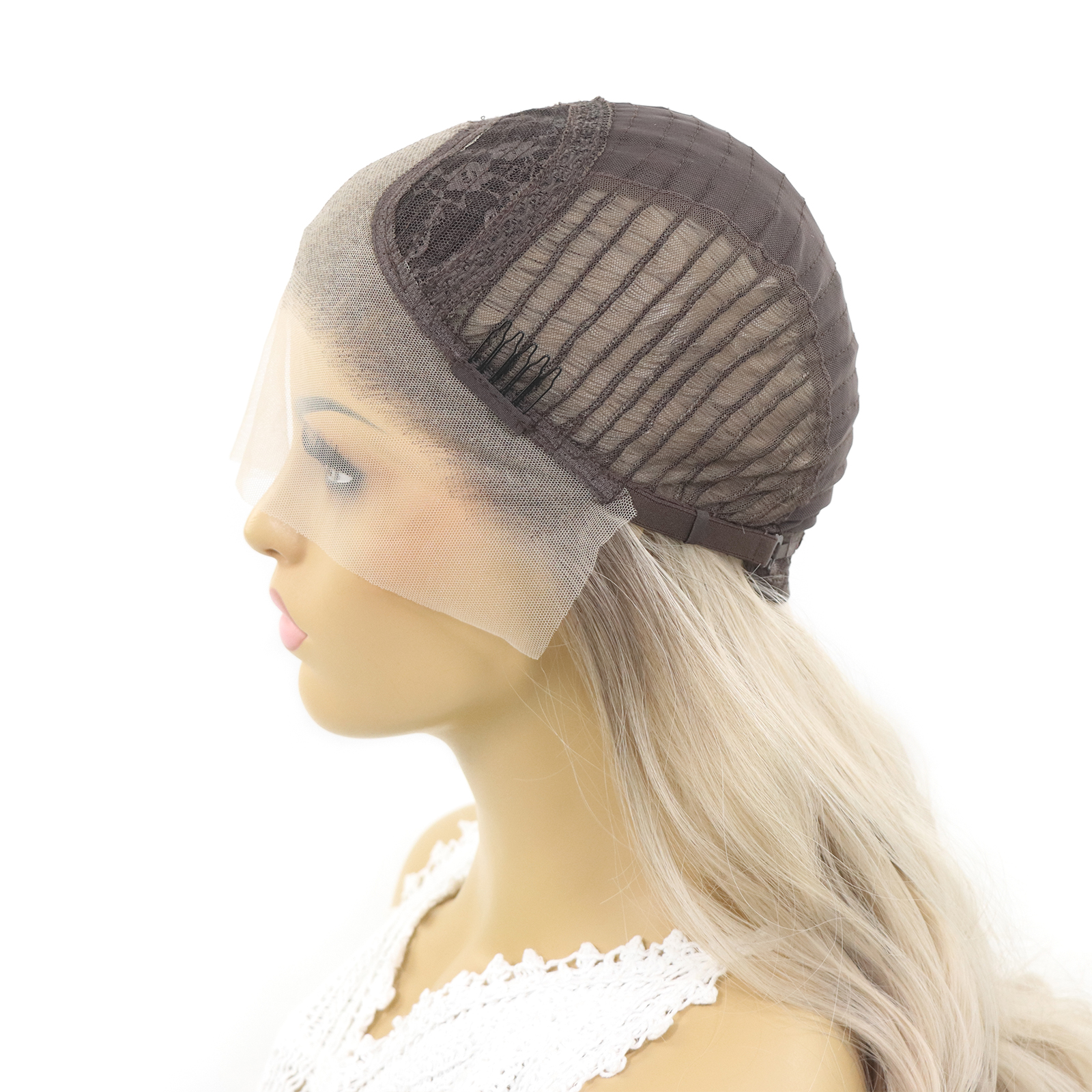 Luxe Synthetische Lace Front Pruik - Miley (Donkerbruin naar Platina ombre)