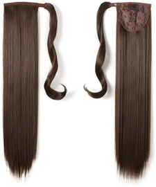 Wrap Around Ponytail - Premium Synthetic Fiber 22" Straight (#8 ) Chestnut Brown)