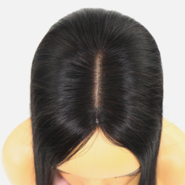 Mono Haar Topper-7.5 cm * 12.5 cm 100% Human Hair #NA Natural Black