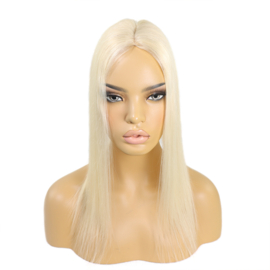 Mono Haar Topper-7.5 cm * 12.5 cm 100% Human Hair #613 Light Blonde