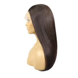 Luxe Synthetische Lace Front Pruik - Angelina Straight （Diep donkerbruin）