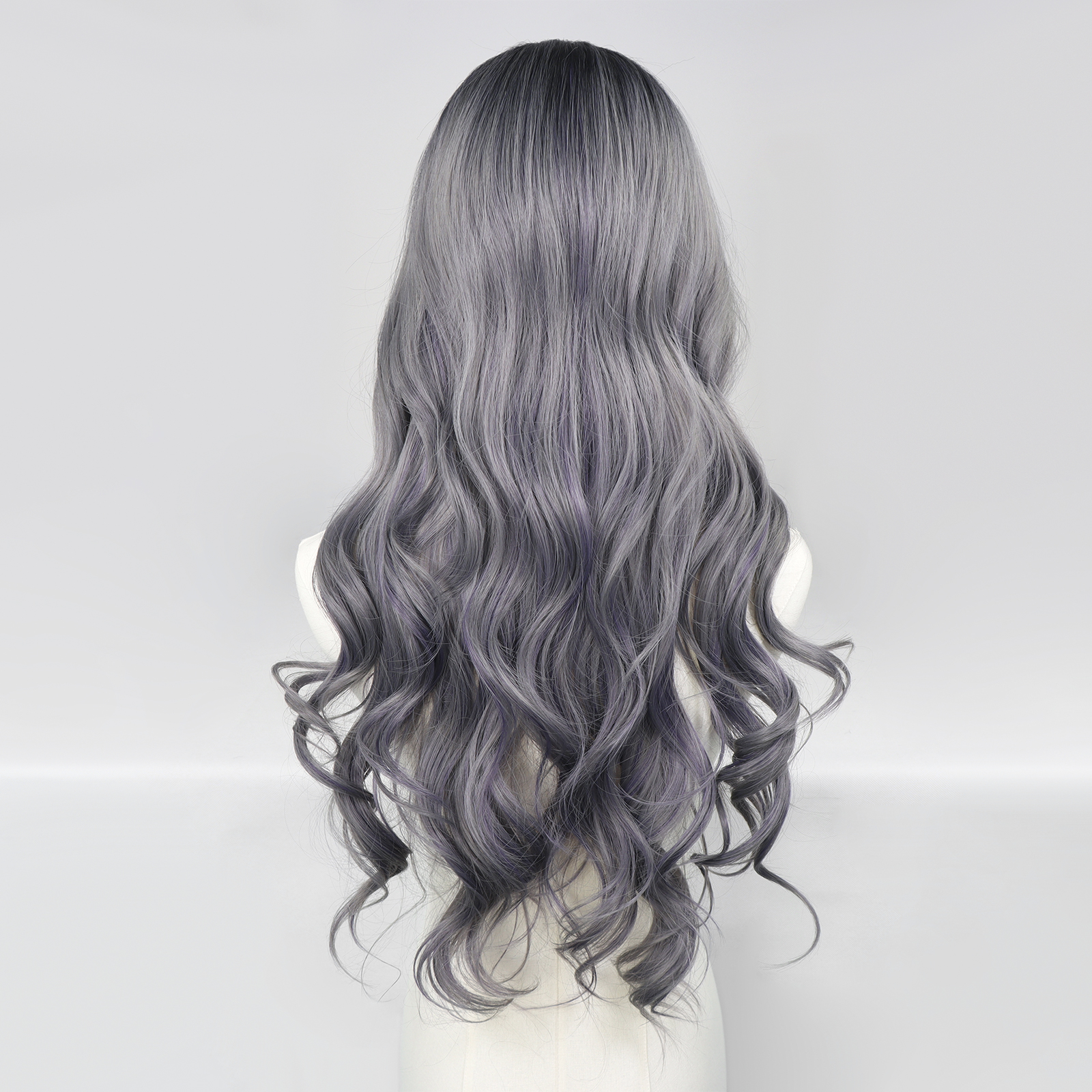 Luxe Synthetische Lace Front Pruik - Rihana (Zilvergrijs balayage)