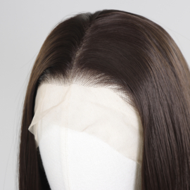 Luxe Synthetische Lace Front Pruik - Megan Straight （donkerbruin）