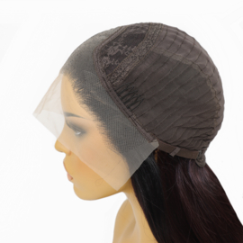 Luxe Synthetische Lace Front Pruik - Selena Waves （Zwart met paars）