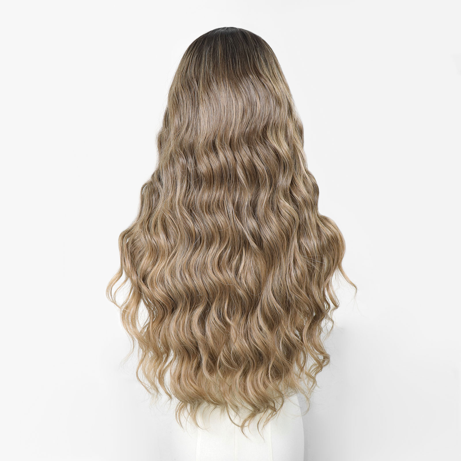 Luxe Synthetische Lace Front Pruik - Zendaya （Donkerbruin met asblonde balayage)