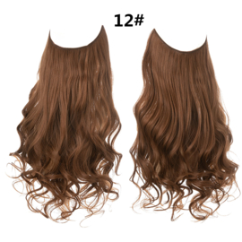 Premium Fiber Synthetic Clip in Single / Wire Extensions - BodyWave - 45cm- (#12) Warm Brown M01