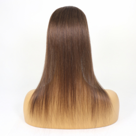 Mono Haar Topper-7.5 cm * 12.5 cm 100% Human Hair #4 Medium Brown