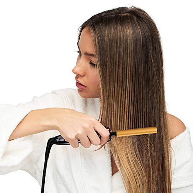 Electric Heat Pressing Comb Hair Straightener- Temperature Adjustable