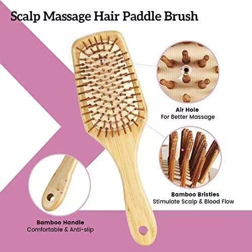 Antiklit Haarborstel Bamboe / Hairbrush for Massaging Scalp