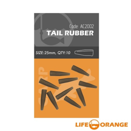 Life Orange Tail Rubbers 25mm 10 STUKS